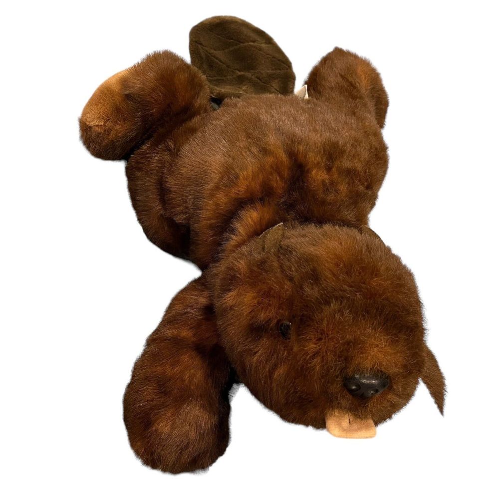 Vintage Purr-Fection by MJC Timber Beaver 21” Stuffed Animal Plush Used 1992